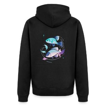 Poissons - Veste à capuche bio Premium Unisexe - noir - Dos - Nico (187cm)