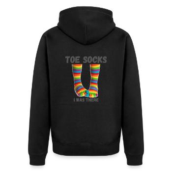 Zehensocken - ich war dabei - Unisex Premium Bio Zip Hoodie - Schwarz - Hinten - Nico (187cm)