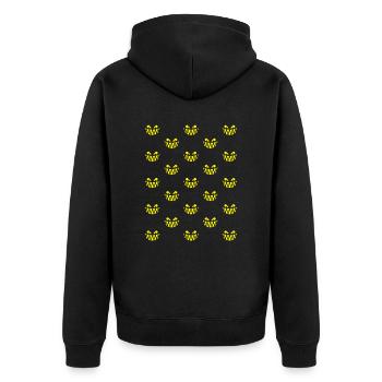 Grimace d’Halloween (Grille / Motif / Jaune / PNG) - Veste à capuche bio Premium Unisexe - noir - Dos - Nico (187cm)