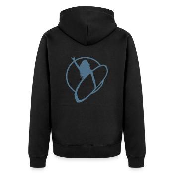 Let's go Surfing Girl - Unisex Premium Bio Zip Hoodie - Schwarz - Hinten - Nico (187cm)