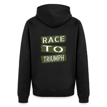 Betting Jockey Geek Adventure Vibrant Racehorse - Unisex Premium Organic Zip Hoodie - black - Back - Nico (187cm)