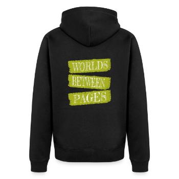 present idea reading funny sayings gift idea - Unisex Premium Bio Zip Hoodie - Schwarz - Hinten - Nico (187cm)