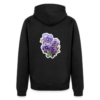 Pansy - Unisex Premium Organic Zip Hoodie - black - Back - Nico (187cm)