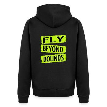 funny quote present bday creative thinking - Unisex Premium Bio Zip Hoodie - Schwarz - Hinten - Nico (187cm)