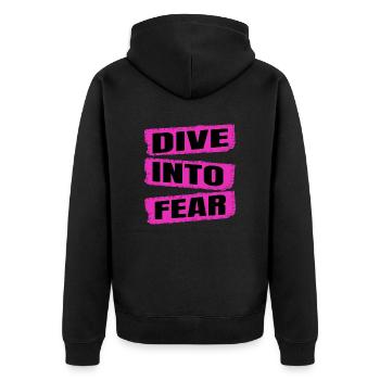 Humor Fun Brave Heart Adventure Activities - Unisex Premium Organic Zip Hoodie - black - Back - Nico (187cm)