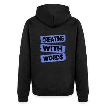 Conseils d’écriture cadeau d’anniversaire paternité - Veste à capuche bio Premium Unisexe - noir - Dos - Nico (187cm)