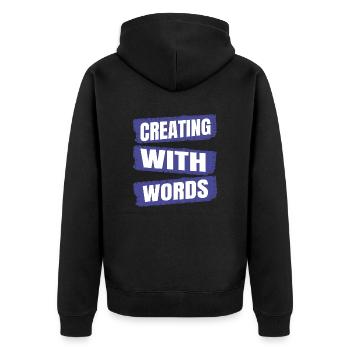 fun birthday present idea fostering creativity - Unisex Premium Bio Zip Hoodie - Schwarz - Hinten - Nico (187cm)