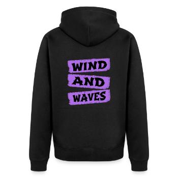 windsurfing equipment fun freedom - Unisex Premium Bio Zip Hoodie - Schwarz - Hinten - Nico (187cm)