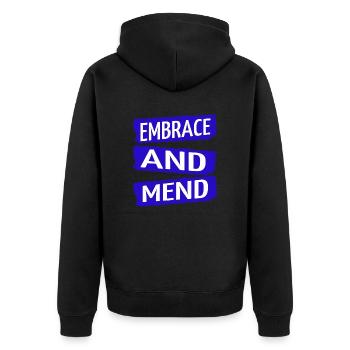 receiving support present idea - Unisex Premium Organic Zip Hoodie - black - Back - Nico (187cm)