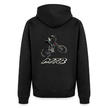 vtt descente - Veste à capuche bio Premium Unisexe - noir - Dos - Nico (187cm)