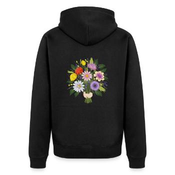 Bouquet de fleurs de jardin - Veste à capuche bio Premium Unisexe - noir - Dos - Nico (187cm)