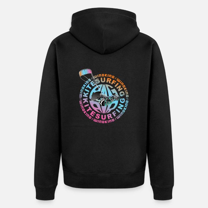 Kitesurf Windkind - Veste à capuche bio Premium Unisexe - noir
