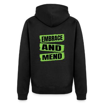 Joke Encouragement Healing Funny Quote - Unisex Premium Organic Zip Hoodie - black - Back - Nico (187cm)