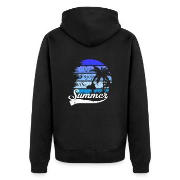 Vacation early summer late summer summer holiday holiday sea - Unisex Premium Organic Zip Hoodie - black - Back - Nico (187cm)