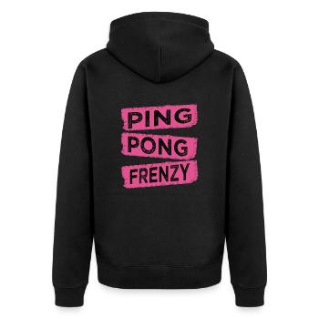 rapid movement table tennis skills funny sayings - Unisex Premium Bio Zip Hoodie - Schwarz - Hinten - Nico (187cm)