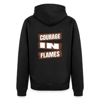 awesome fire station funny quote acts of courage - Unisex Premium Organic Zip Hoodie - black - Back - Nico (187cm)