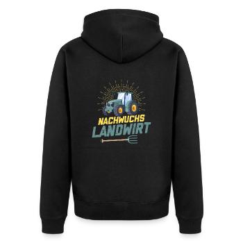 Nachwuchs Landwirt Bauer Bauernhof - Unisex Premium Bio Zip Hoodie - Schwarz - Hinten - Nico (187cm)