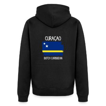 Curacao - Est. 1499 - Dutch Caribbean - Karibik - Unisex Premium Organic Zip Hoodie - black - Back - Nico (187cm)