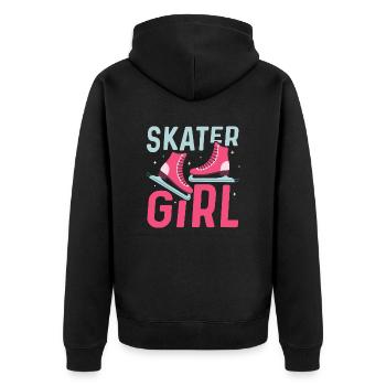 Edge and Elegance: The Skater Girl's Craft - Unisex Premium Bio Zip Hoodie - Schwarz - Hinten - Nico (187cm)
