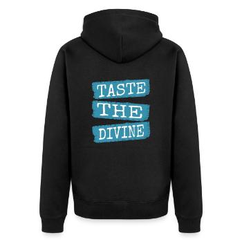 Idée actuelle délice gastronomique saveur variété - Veste à capuche bio Premium Unisexe - noir - Dos - Nico (187cm)