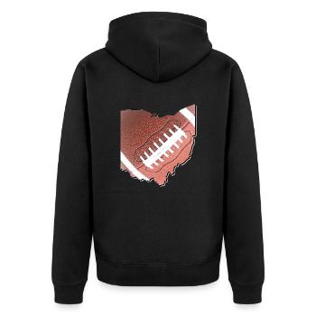 Ohio (United States) | real football | Map - Unisex Premium Organic Zip Hoodie - black - Back - Nico (187cm)