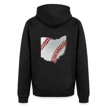 Ohio (United States) | real baseball | Map - Unisex Premium Organic Zip Hoodie - black - Back - Nico (187cm)