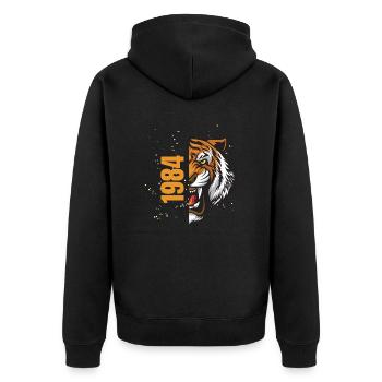 Tigre 1984 - Veste à capuche bio Premium Unisexe - noir - Dos - Nico (187cm)