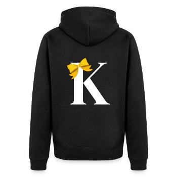 Lettre k nœud jaune - Veste à capuche bio Premium Unisexe - noir - Dos - Nico (187cm)
