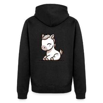 Poney - Veste à capuche bio Premium Unisexe - noir - Dos - Nico (187cm)
