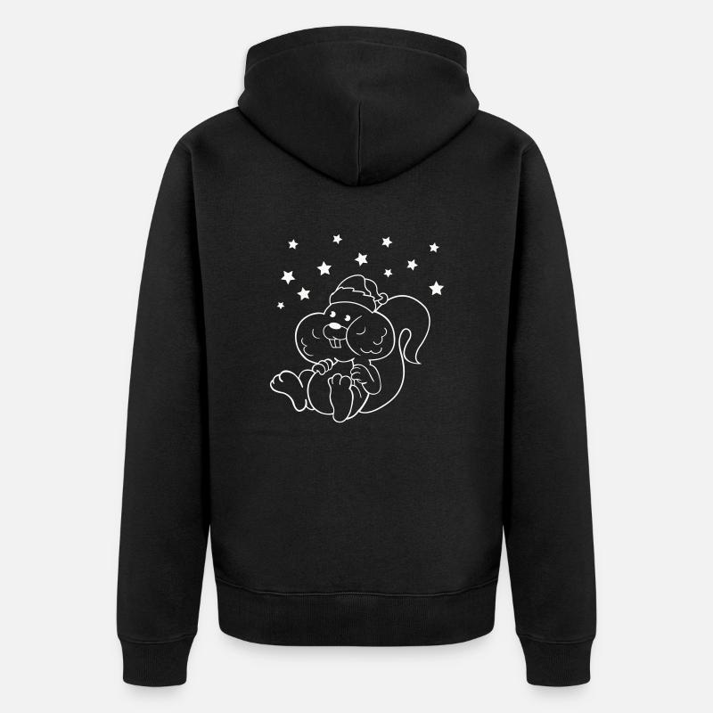 Weihnachts Einhörnchen - Unisex Premium Bio Zip Hoodie - Schwarz