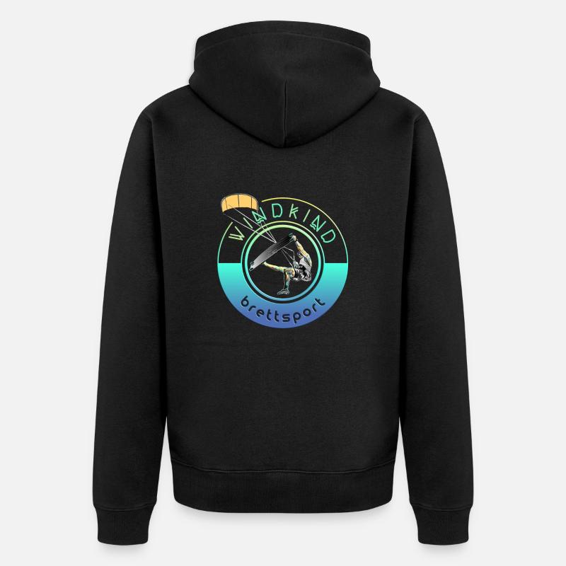 Kitesurfeur Windkind - Veste à capuche bio Premium Unisexe - noir