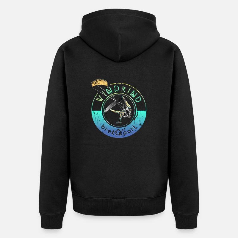 Kitesurfeur Windkind 2 0 - Veste à capuche bio Premium Unisexe - noir