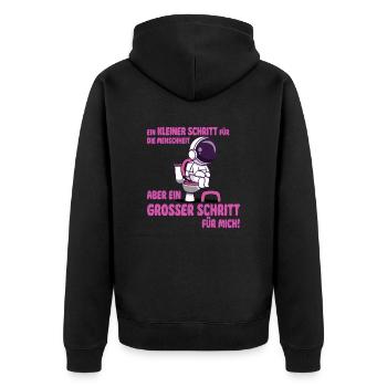 Töpfchen Astronaut Windelfrei Geschenk Kind Windel - Unisex Premium Bio Zip Hoodie - Schwarz - Hinten - Nico (187cm)