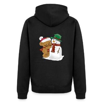 Ours décore bonhomme de neige - Veste à capuche bio Premium Unisexe - noir - Dos - Nico (187cm)