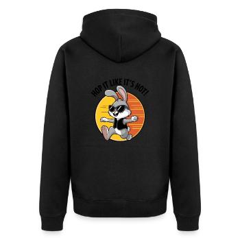 Hop-le comme s’il faisait chaud ! - Veste à capuche bio Premium Unisexe - noir - Dos - Nico (187cm)