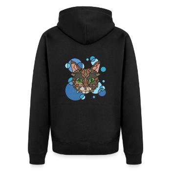 Géométrie Cat - Veste à capuche bio Premium Unisexe - noir - Dos - Nico (187cm)