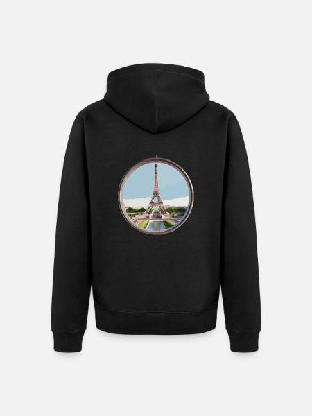 Eiffel Tower - Unisex Premium Organic Zip Hoodie - black