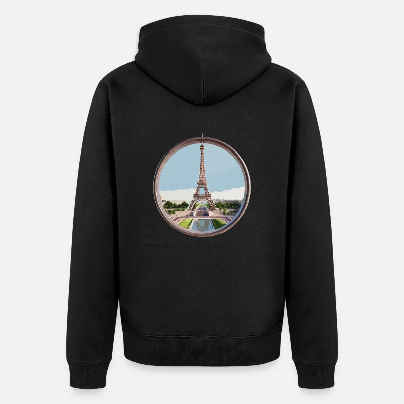 Tour Eiffel - Veste à capuche bio Premium Unisexe - noir