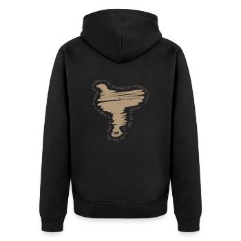 Saddle - Unisex Premium Organic Zip Hoodie - black - Back - Nico (187cm)
