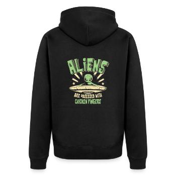 Les extraterrestres sont obsédés par le plaisir des doigts de poulet - Veste à capuche bio Premium Unisexe - noir - Dos - Nico (187cm)