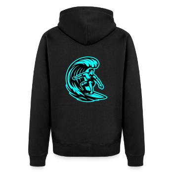 Surfeur Wave Surf - Veste à capuche bio Premium Unisexe - noir - Dos - Nico (187cm)