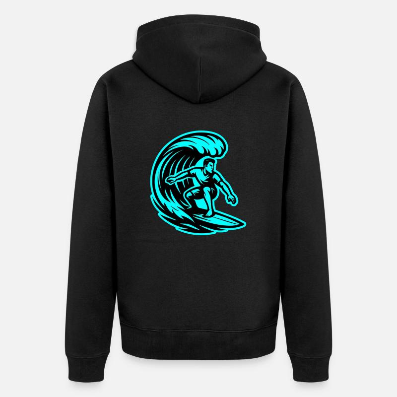 Surfeur Wave Surf - Veste à capuche bio Premium Unisexe - noir