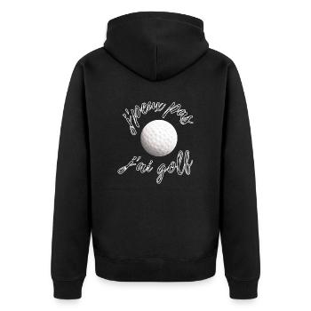 Balle de Golf J'ai GOLF - Veste à capuche bio Premium Unisexe - noir - Dos - Nico (187cm)