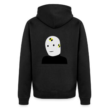 Dummy - Unisex Premium Bio Zip Hoodie - Schwarz - Hinten - Nico (187cm)