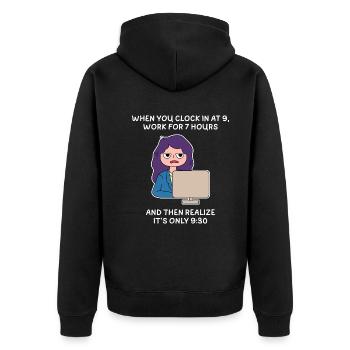 Boring work design for proud Pinoys - Unisex Premium Organic Zip Hoodie - black - Back - Nico (187cm)