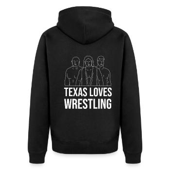 Texas wrestling design for proud Texas fans - Unisex Premium Organic Zip Hoodie - black - Back - Nico (187cm)