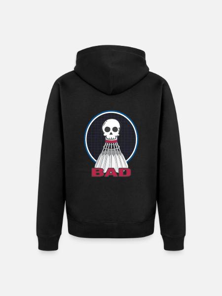 badminton player shuttlecock badminton - Unisex Premium Organic Zip Hoodie - black