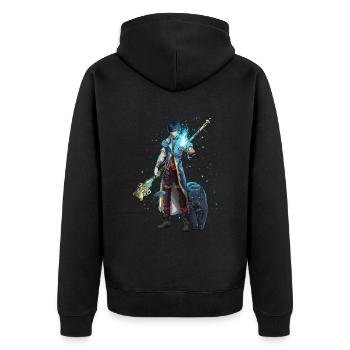 Homme guerrier maître du feu - Veste à capuche bio Premium Unisexe - noir - Dos - Nico (187cm)