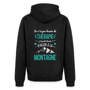 J'ai Juste Besoin D'aller à La Montagne Humour - Veste à capuche bio Premium Unisexe - noir - Dos - Nico (187cm)