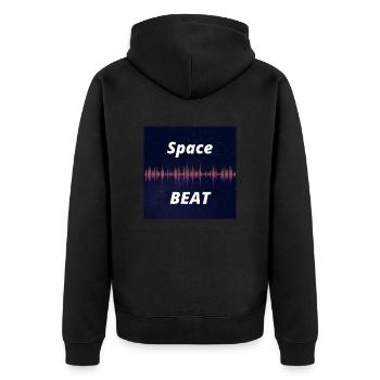 Space Beat Music Shirt - Unisex Premium Organic Zip Hoodie - black - Back - Nico (187cm)